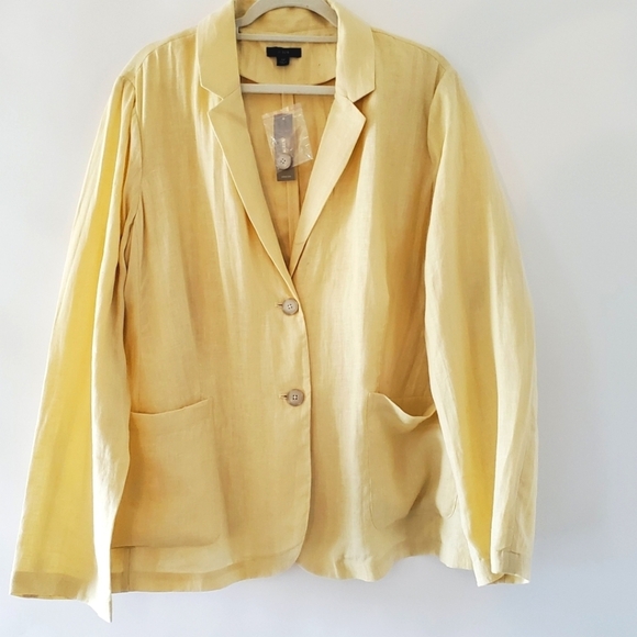 NEW J. Crew Linen Unstructured Long Parke Blazer Size 22 Jacket Preppy Office - Picture 3 of 12